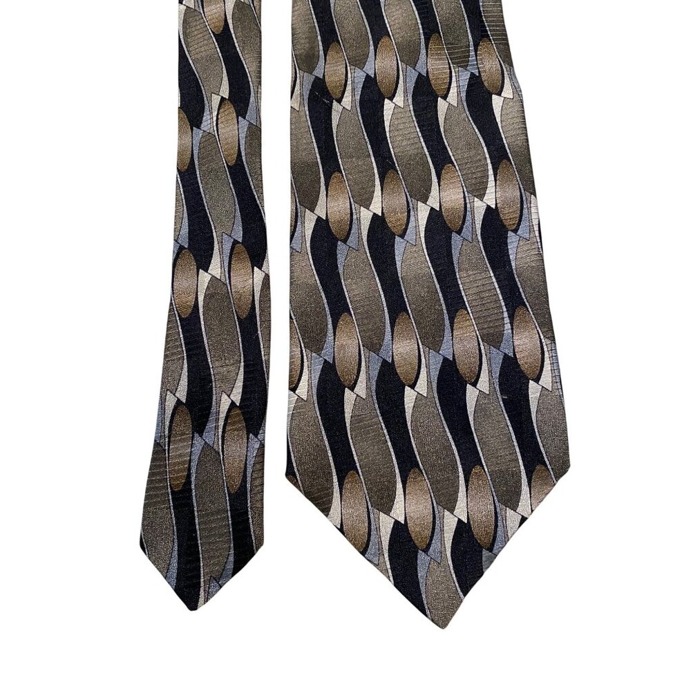 Galleria & Co Mens Vintage Geometric Patterned Silk Tie